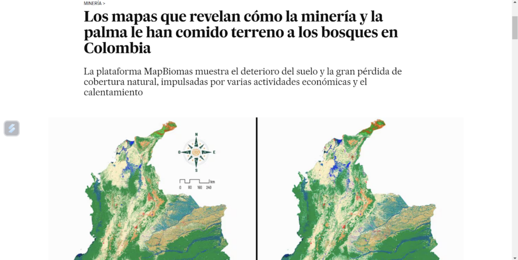 Os mapas que revelam como a mineração e a palma consumiram as florestas na Colômbia